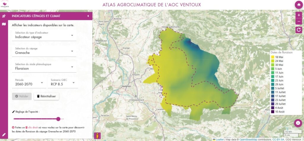 Focus sur la cartographie climatique de l’AOC Ventoux
