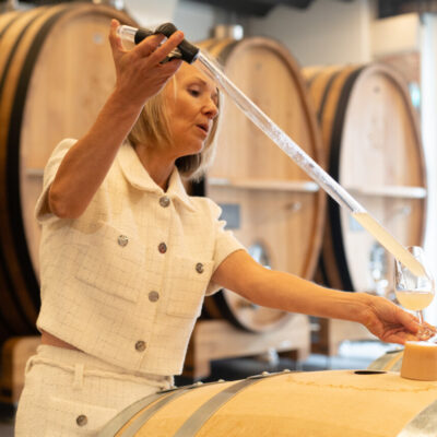 Séverine Frerson, chef de caves de Perrier-Jouët, dans son chai