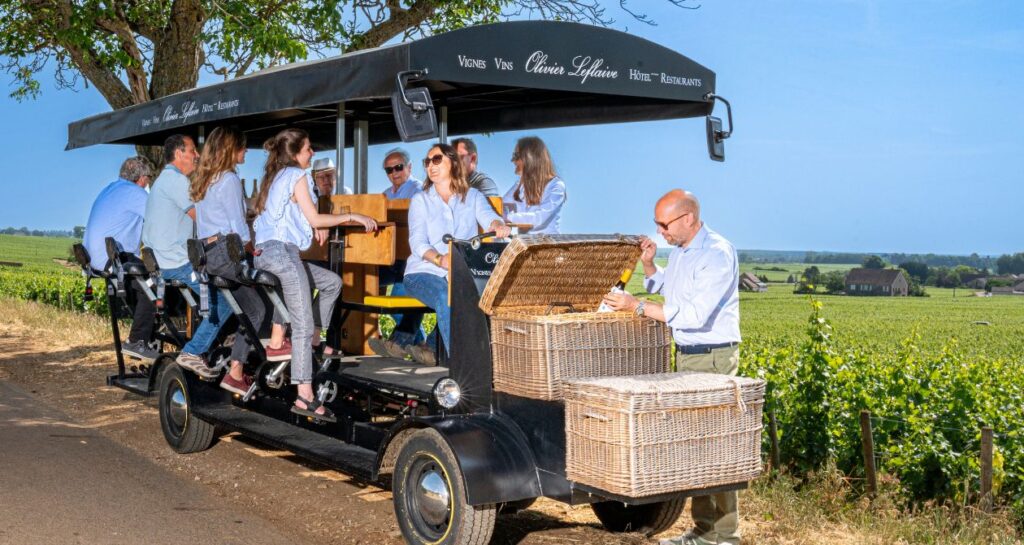 voiture dans les vignes bourgogne oenotourisme