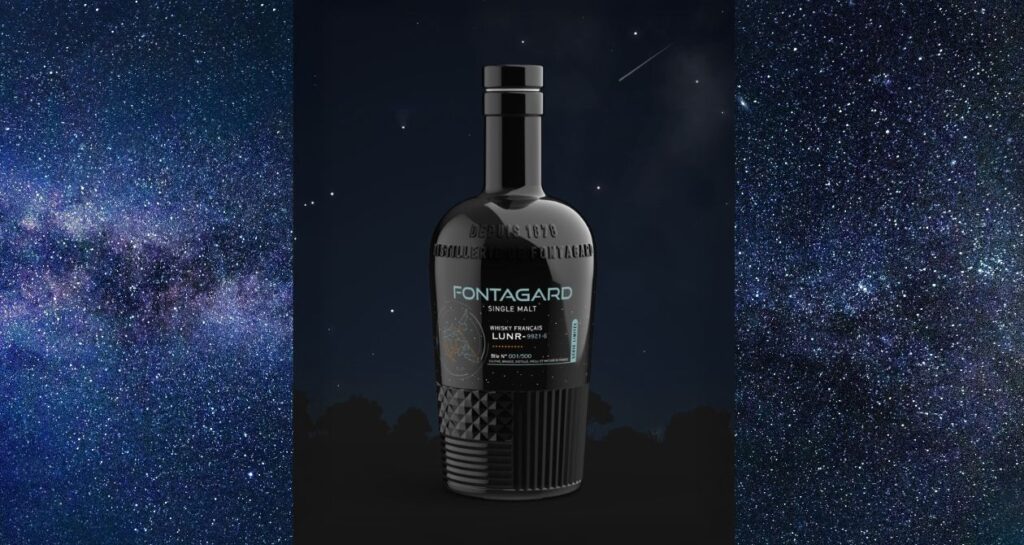bouteille de whisky ciel étoilé