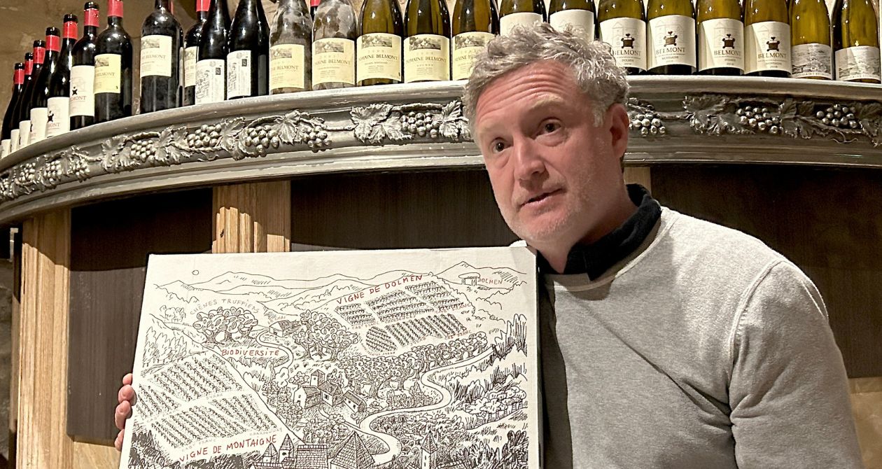 carte parcellaire vignoble domaine belmont et portrait de mathias belmon