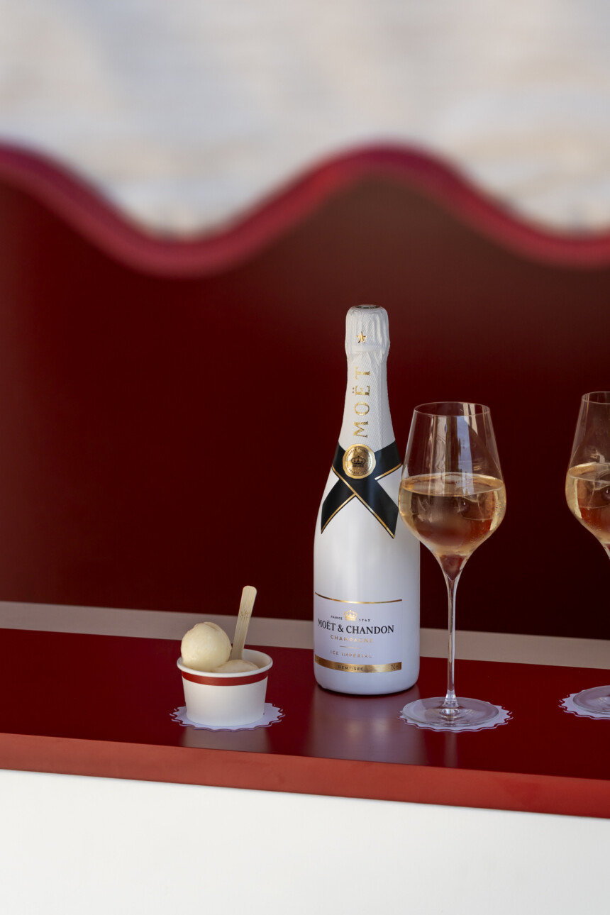 ice imperial rosé coupe champagne sur glace