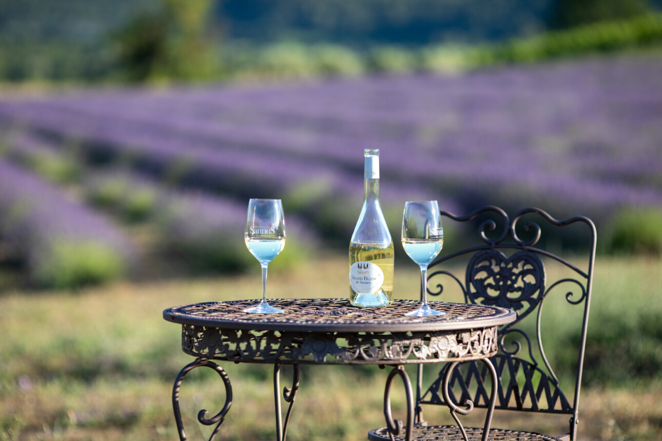 verre de vin lavande