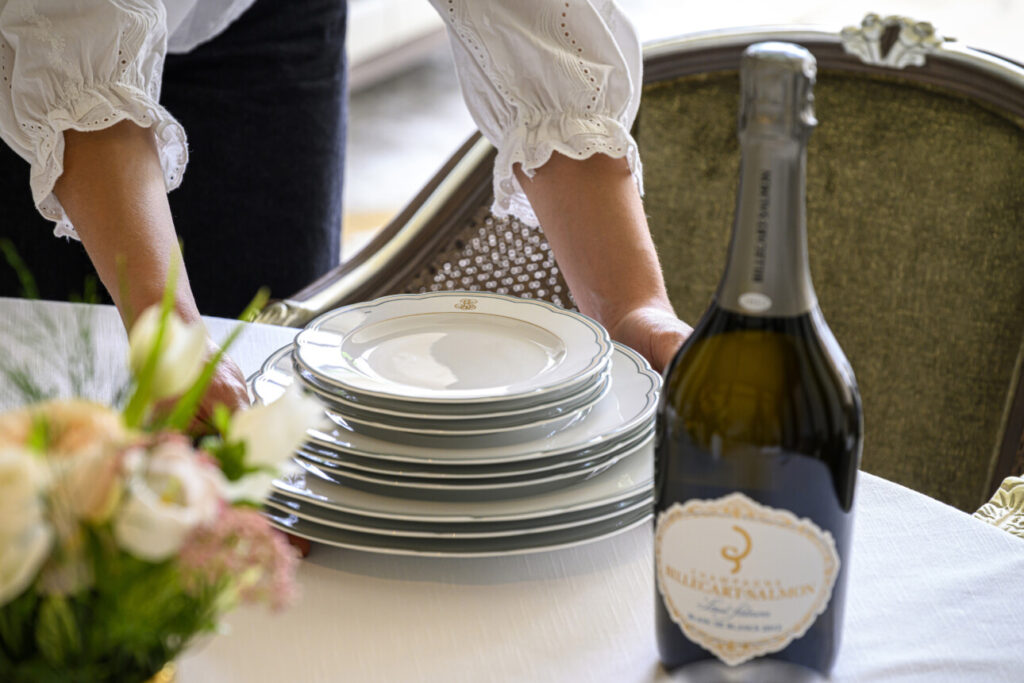 billecart-salmon bouteille de champagne vaisselle porcelaine bernardaud
