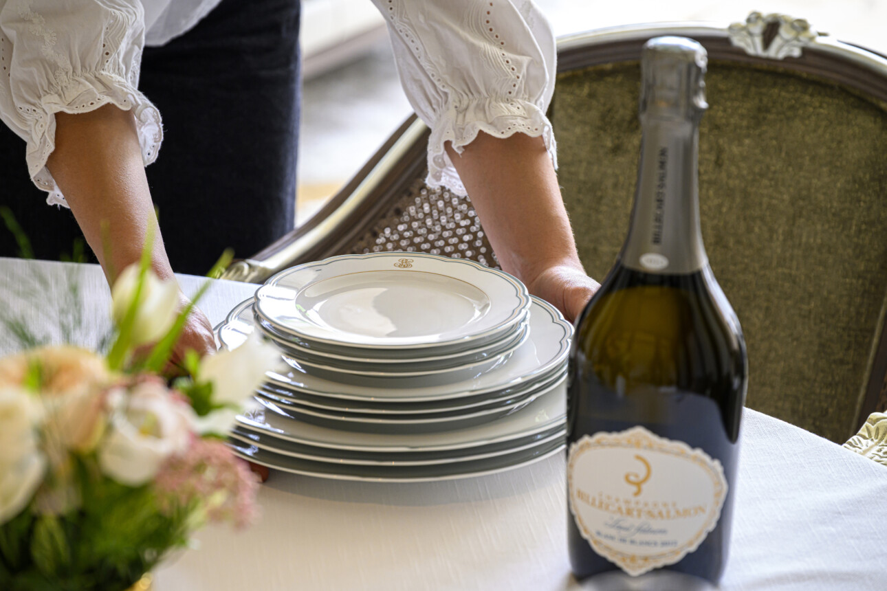 billecart-salmon bouteille de champagne vaisselle porcelaine bernardaud