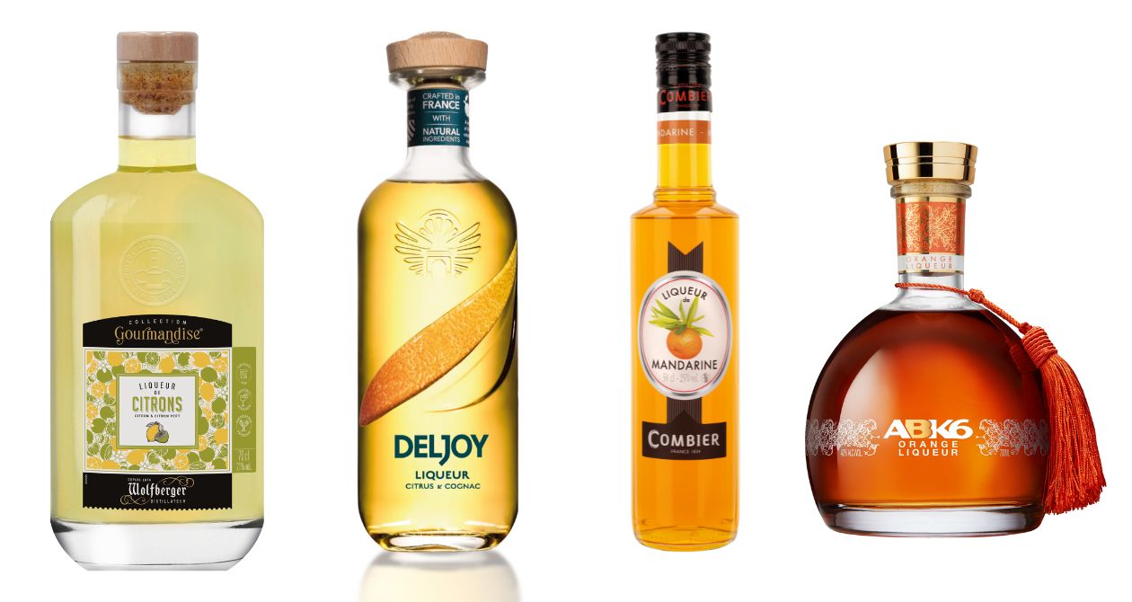 liqueurs d'agrumes flacons