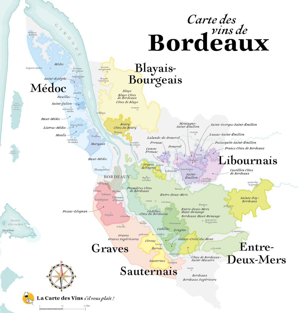 carte vins bordeaux