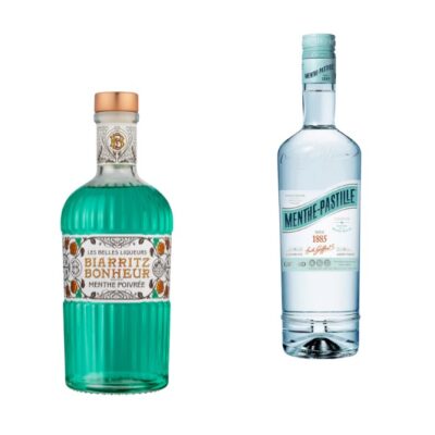 bouteiles de liqueur menthe