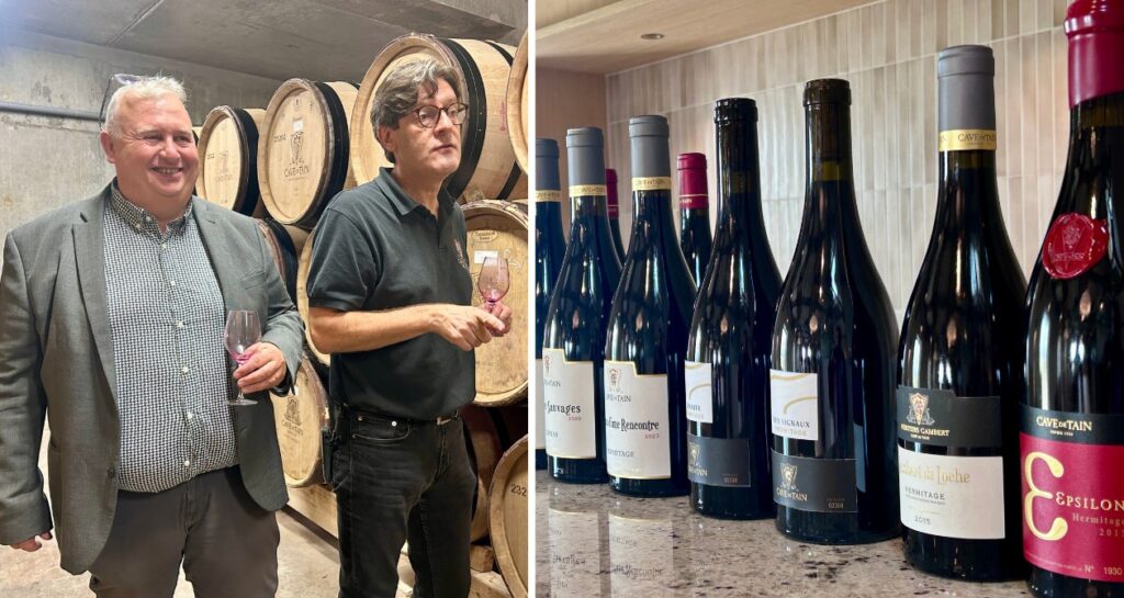 Ludovic Beau, directeur général de la Cave de Tain et Xavier Frouin, œnologue-maître de chai.