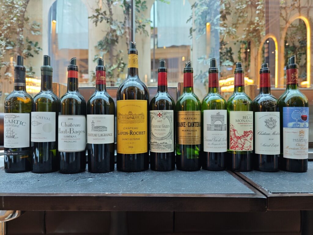 bouteilles bordeaux restaurant