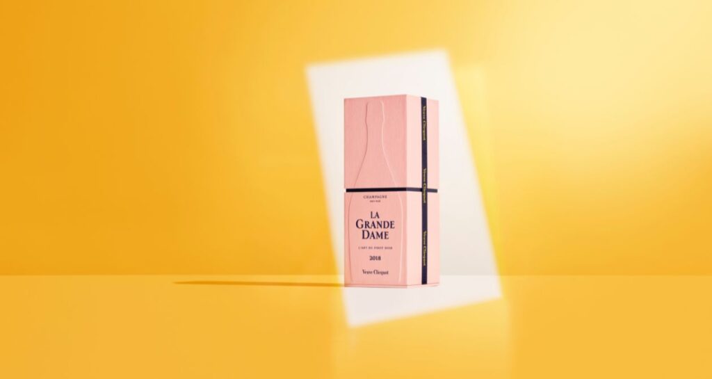 la grande dame rosé 2018 veuve clicquot champagne packaging